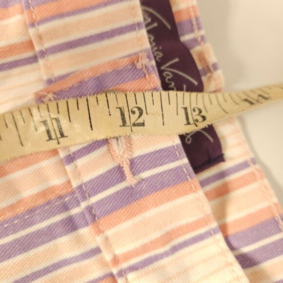 NWT Gloria Vanderbilt Womens 18W 43x19 Pastel Striped High Rise Amanda Capris - Picture 7 of 8